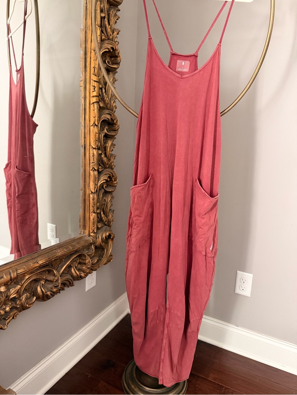 Free People Hot Shot Onesie- burgandy size S